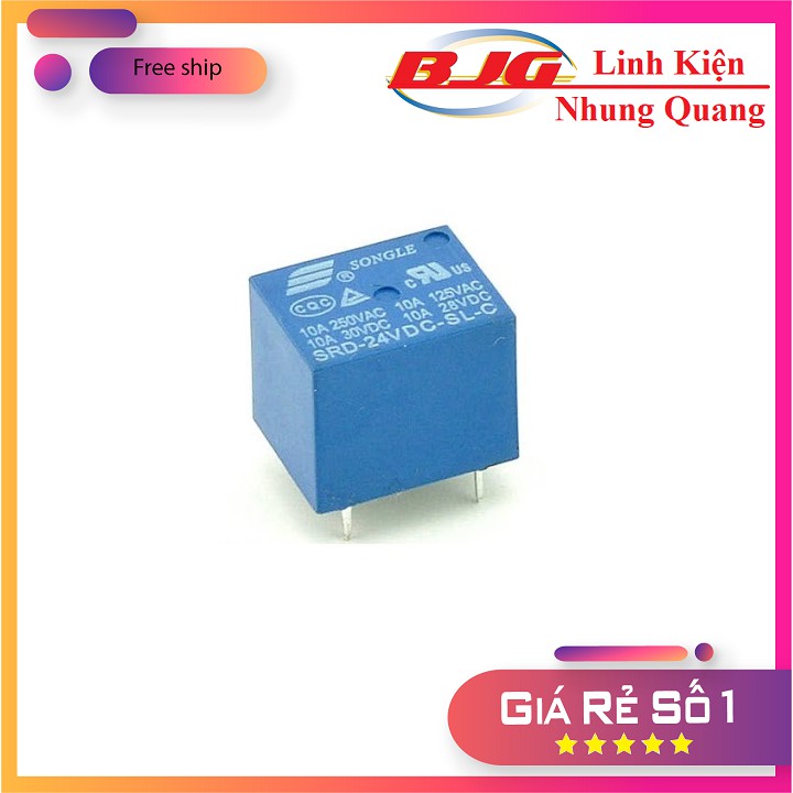 Relay 5v 12v 24v 250VAC 10A SRD 5P-linh kiện điện tử 3m