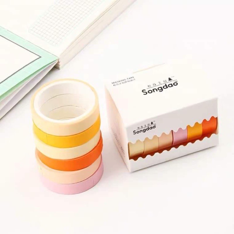 Washi tape sắc màu mini