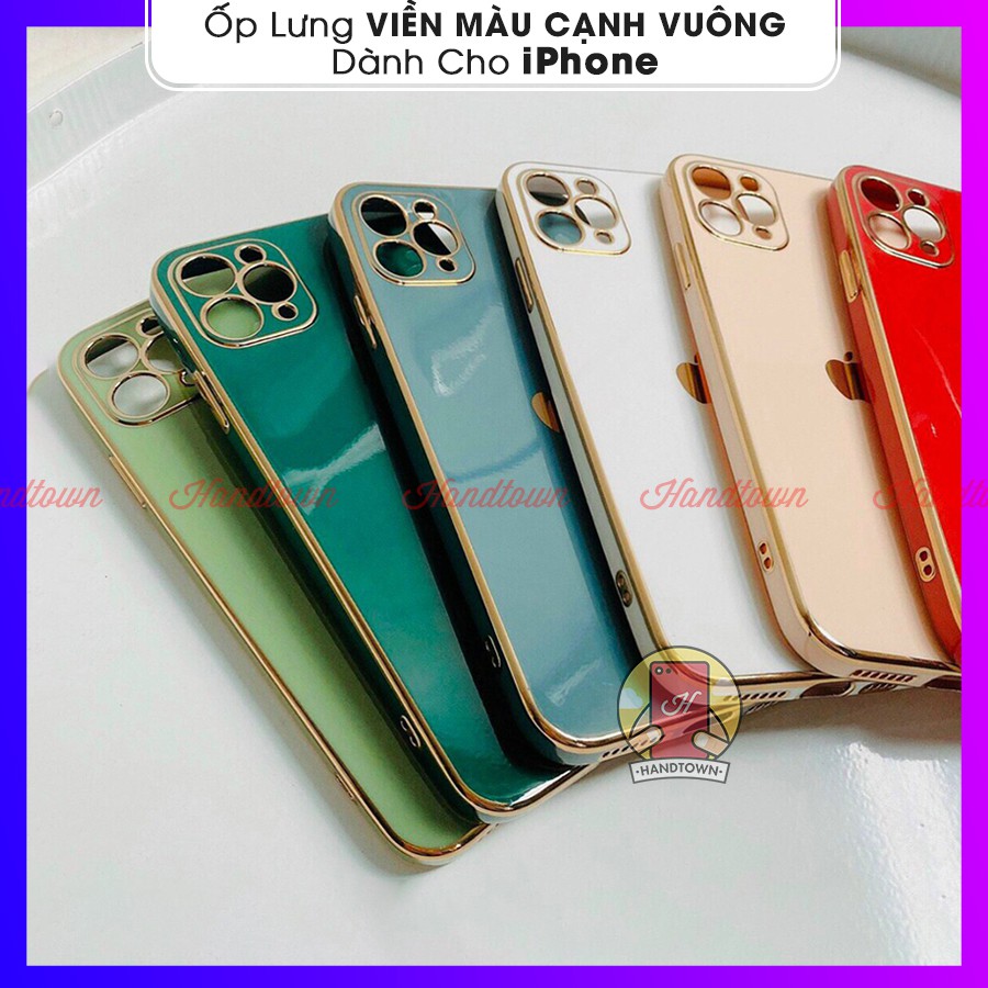 Ốp lưng silicon viền màu Vuông Cạnh độ lên iPhone 12 Cho iPhone 7 8 6 6s Plus Xs Max 11 11 Pro SE 2 2020 12 Mini Pro Max