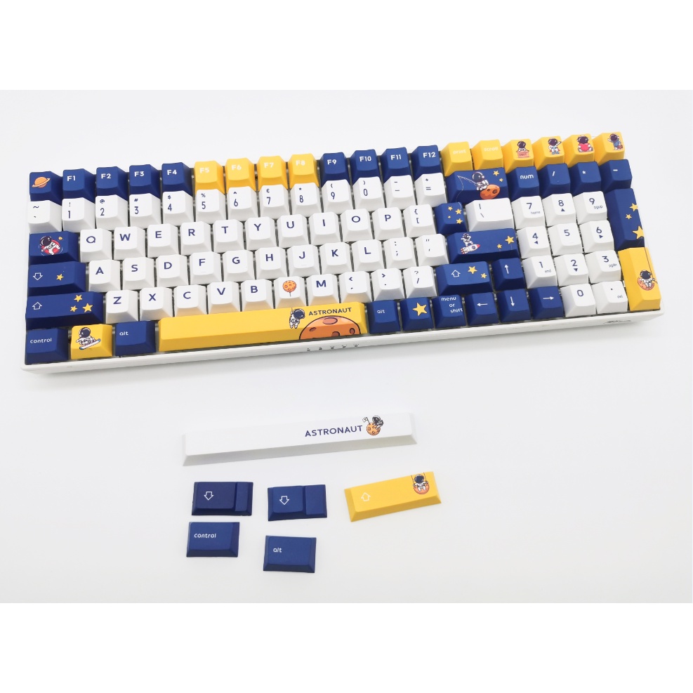 Nút bàn phím cơ 130 cái in hình phi hành gia vũ trụ cao cấp
