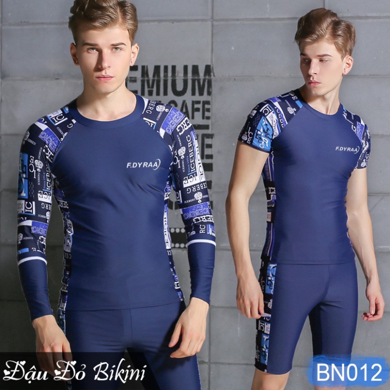 Đồ bơi cao cấp cho Nam giới, áo bơi dài tay & cộc tay cùng quần sooc đùi dài mạnh mẽ, chất thun bơi lạnh dày đẹp | BN012 | BigBuy360 - bigbuy360.vn