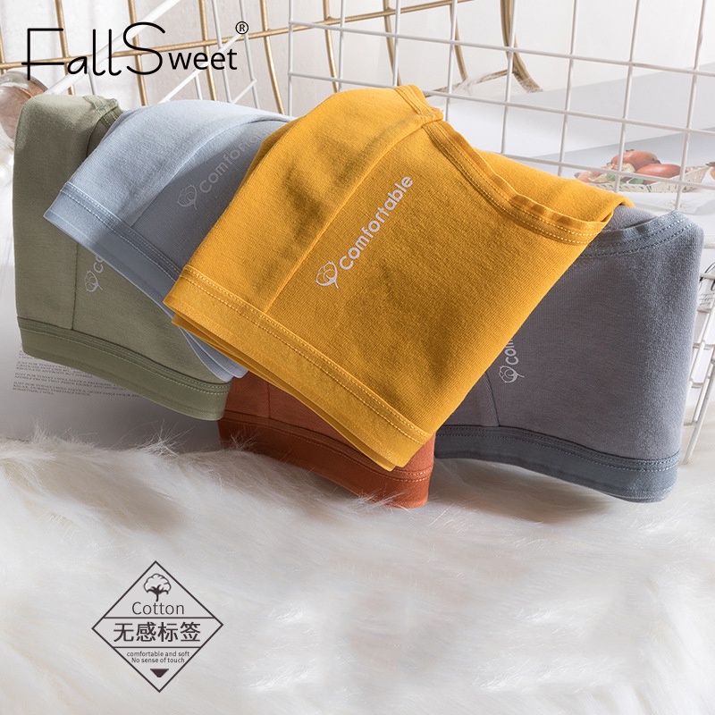 Set 3 quần lót FallSweet màu trơn lưng cao gợi cảm cho nữ