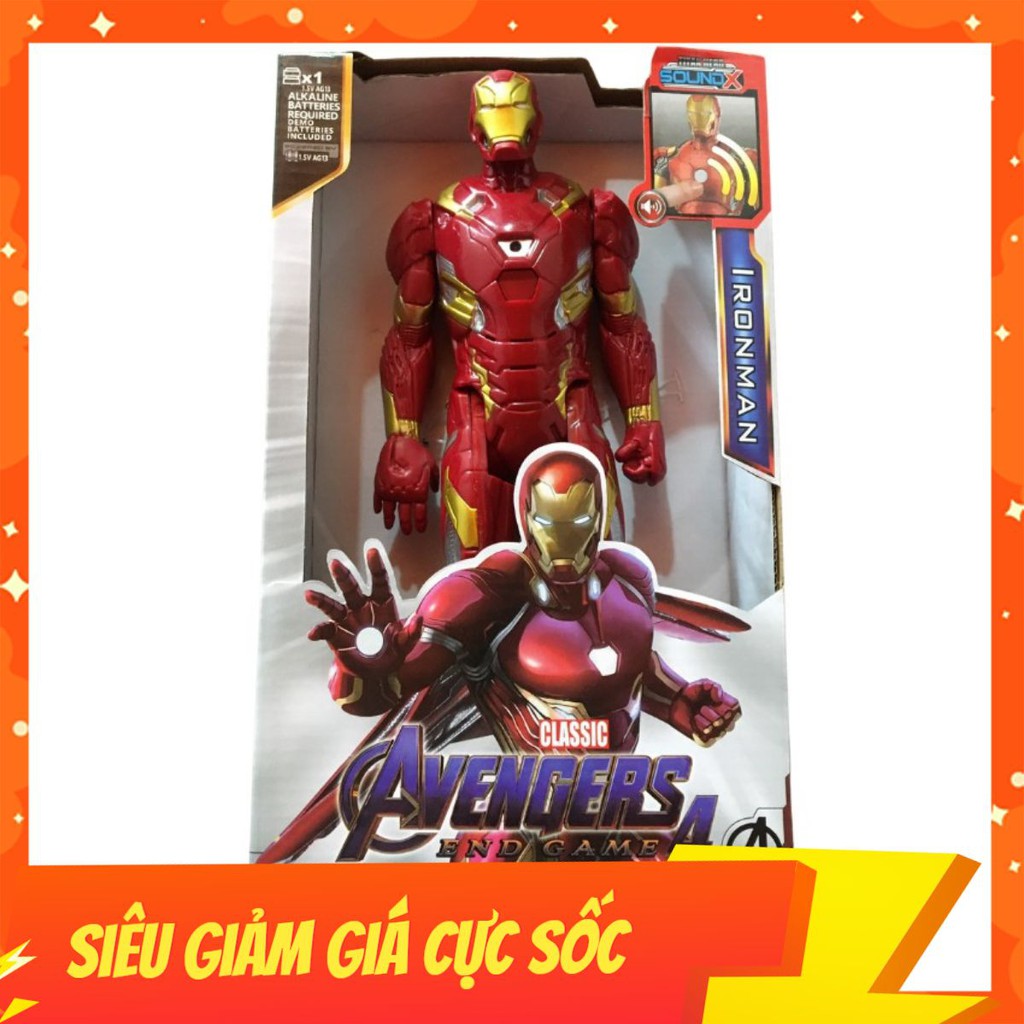 Đồ Chơi Mô Hình Siêu Anh Hùng Ironman Nhựa Đặc Cao 30cm Có Đèn Led Đỏ Và Phát Nhạc Cho Bé Thích Sưu Tầm