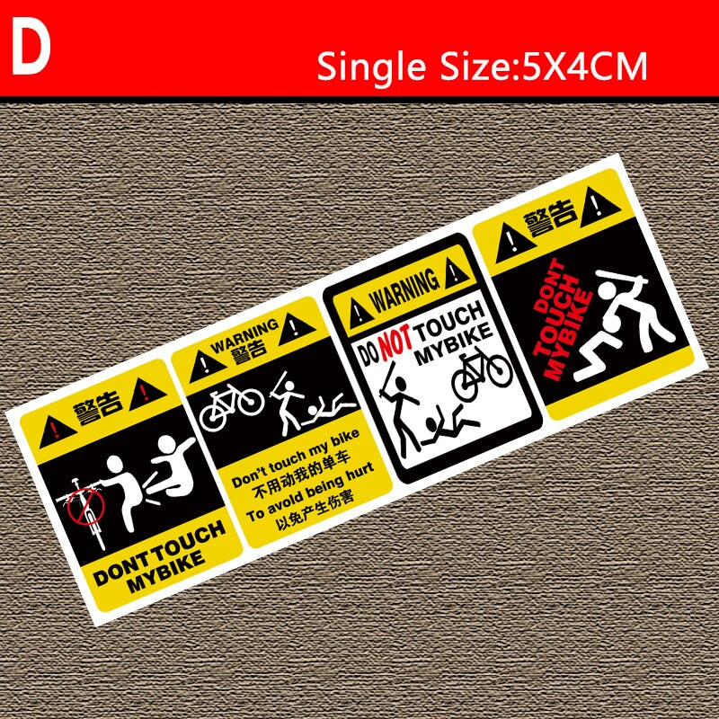 1 Bộ Miếng Dán Phản Quang Cảnh Báo DONT TOUCH MY BIKE Chống Nước Trang Trí Cho Xe Đạp MTB