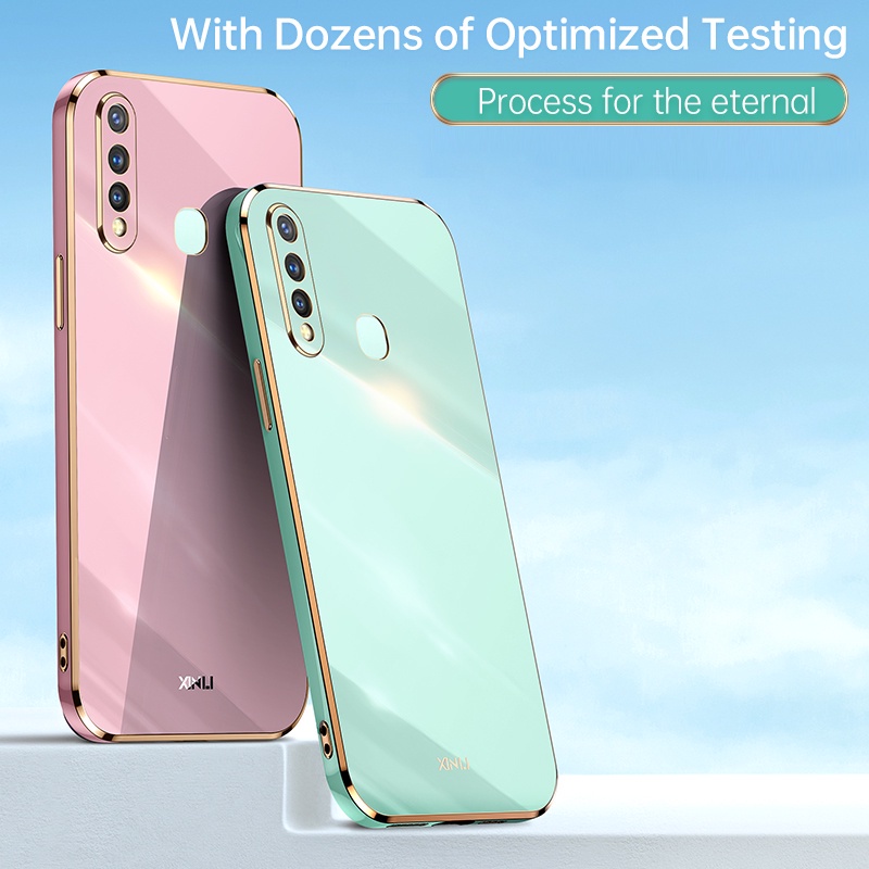Ốp điện thoại KOOSUK silicon mềm dáng vuông mạ điện cho Vivo Y19 U3 U20 Y72 Y93S Y91C Y91i Y85 V9 Y73S S7E