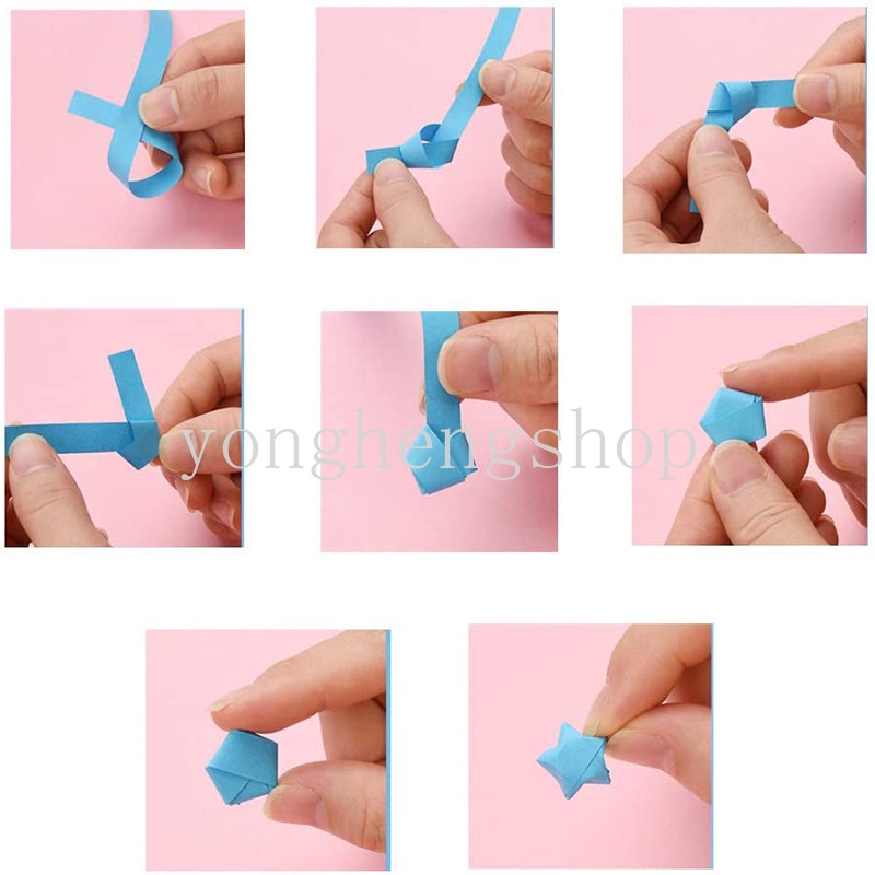 90 Tờ Giấy Gấp Sao Origami 10 Màu Sắc Dùng Để Trang Trí Nhà Cửa