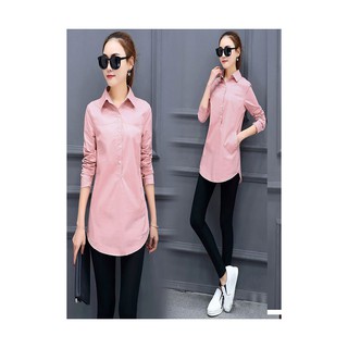 Áo Sơ Mi Nữ Form Dài Thanh Lịch