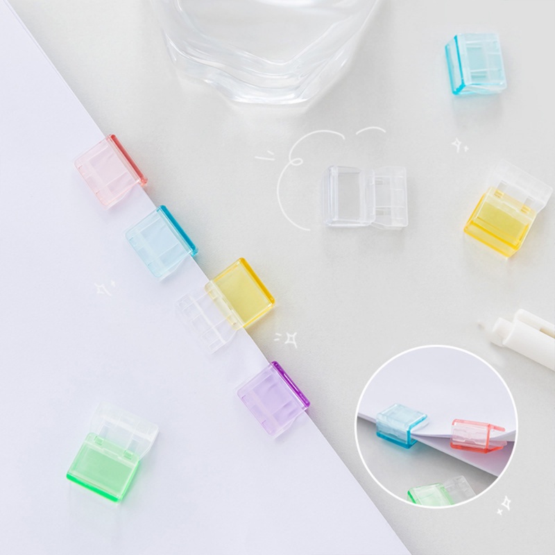 Kẹp Giấy Mini Bằng Kim Loại Màu Kẹo Trong Suốt Giá Đỡ