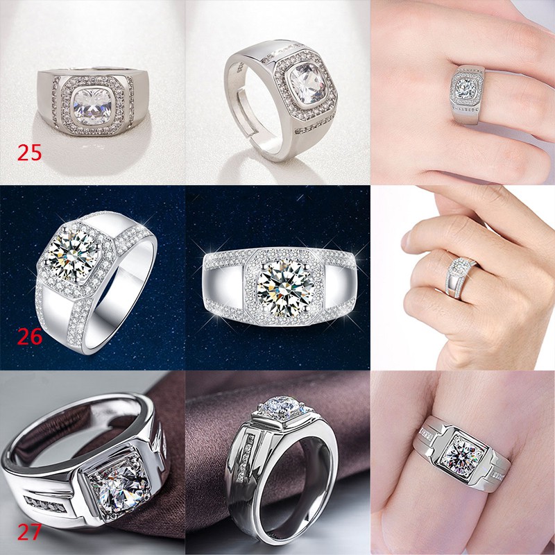 Nhẫn Mạ Bạc 925 50 Kiểu Dáng Khác Nhau Cho Nam Giới Cincin-S1