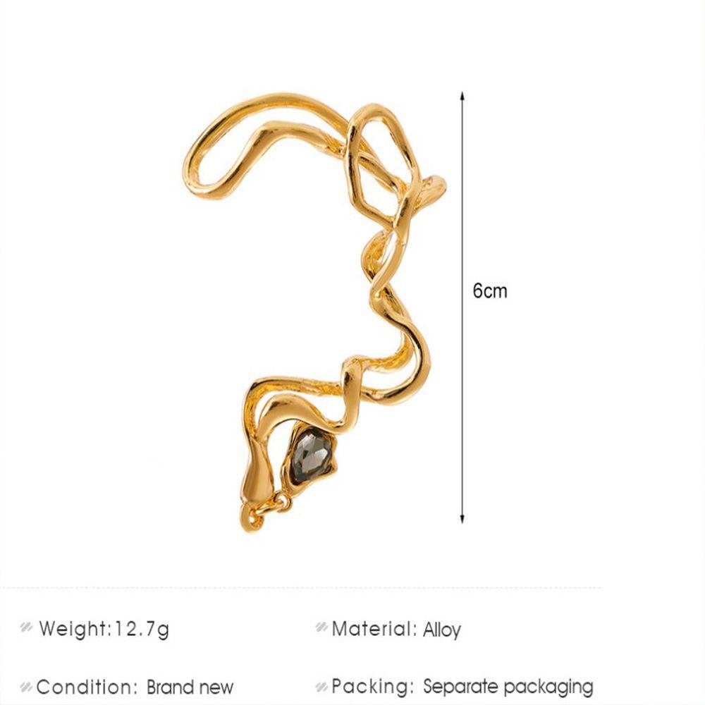 Bông Tai Dạng Kẹp Bằng Hợp Kim Hình Học Màu Đất Y2K Thời Trang Cho Nữ