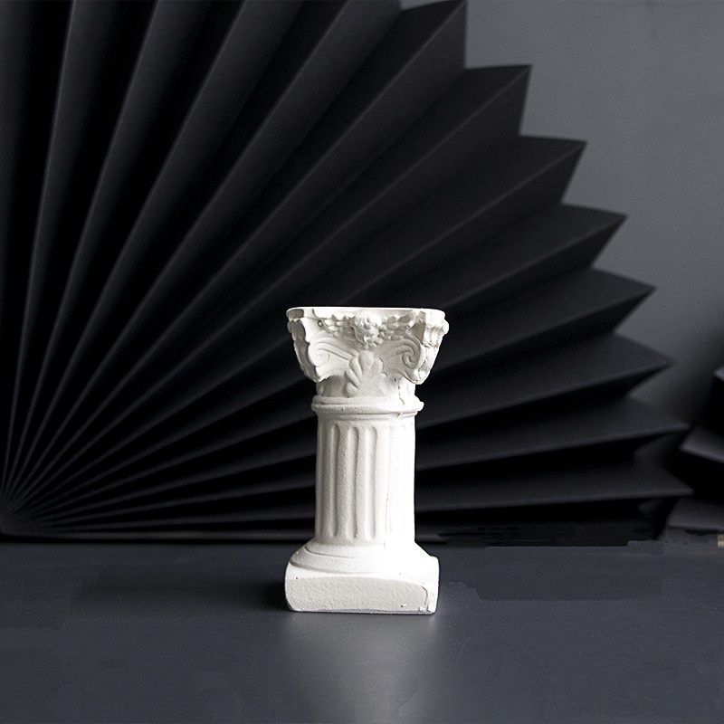 Tượng Thạch Cao, Cột La Mã Hy Lạp Mini, Tượng Thiên Thần Nai Decor để trang trí chụp ảnh, trang trí nhà cửa