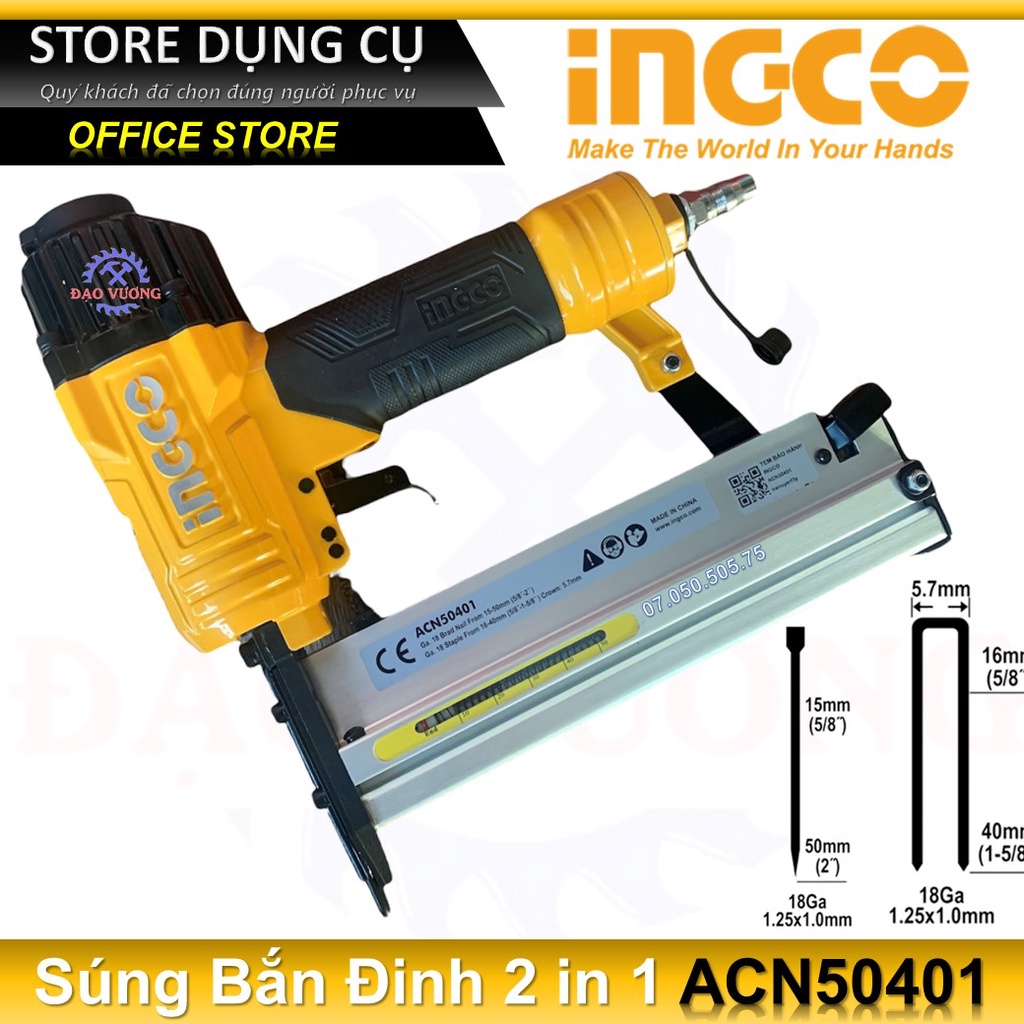 Súng bắn đinh 2in1 INGCO ACN50401 / TOTAL TAT81501