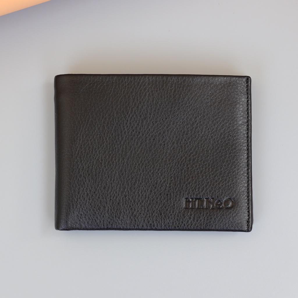 Ví Nam, Bóp Nam Da Bò cao cấp HT. NEO dáng ngang trơn da bò mềm mại 3149