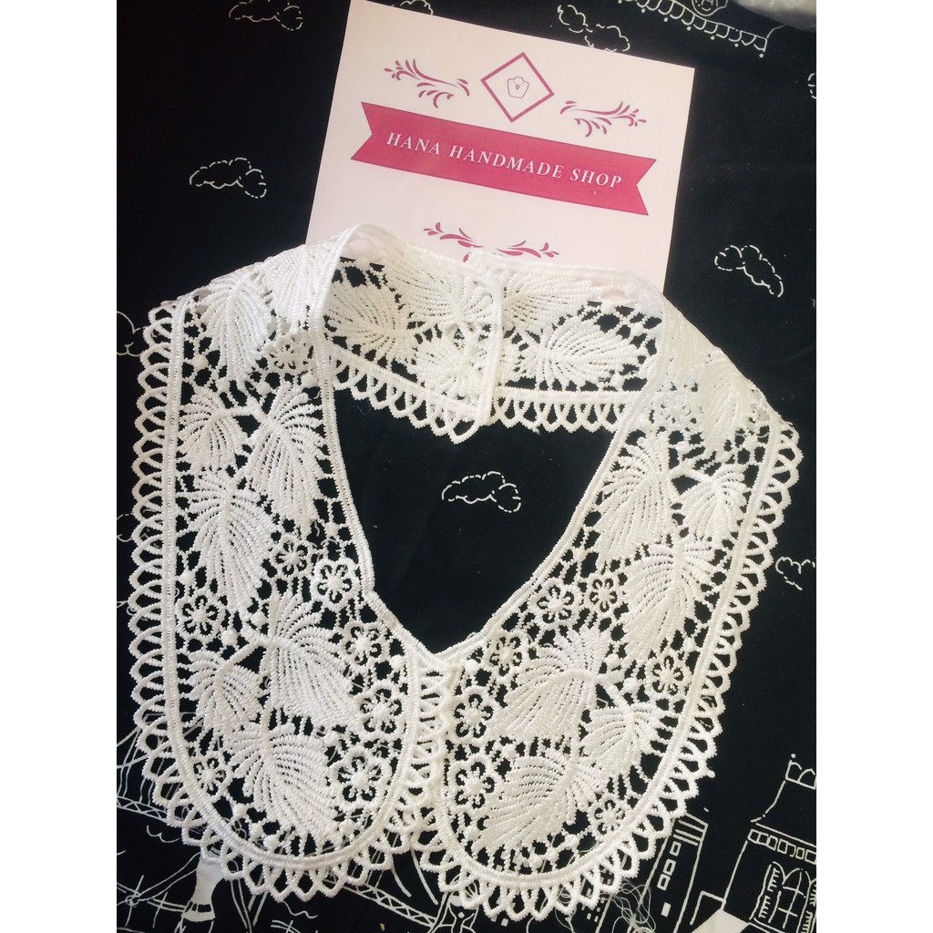 Cổ áo sen bằng ren chỉ, ren cotton | BigBuy360 - bigbuy360.vn