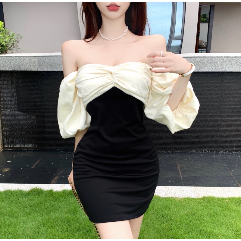 Đầm COZOK tay ngắn ôm eo tôn dáng thời trang cho nữ