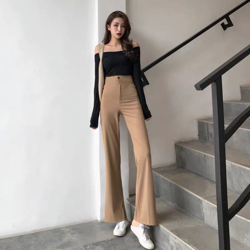 Quần Tây Công Sở Ống Loe Quần Âu Cạp Cao Dáng Dài Ống Loe Thời Trang Sugal QUAN NU 029V7