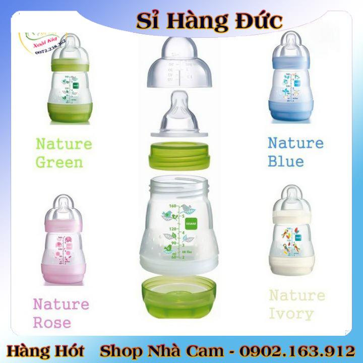 [auth] Bình sữa Mam Đức chống đầy hơi, chống sặc cho bé size 160ml, 260ml và 320ml [Nội địa Đức Đủ Bill] [Hot]