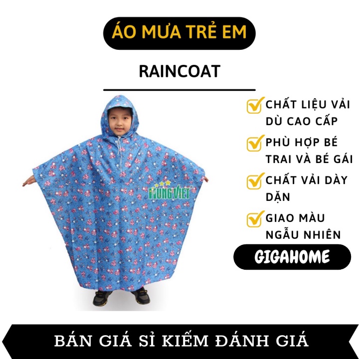 Áo mưa trẻ em   GIÁ VỐN]  Áo mưa bít cho trẻ em, hàng loại 1, chất liệu vải dù cao cấp chống thấm nước 3324