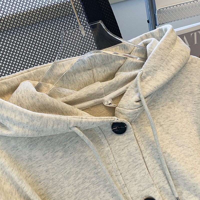 【ZHELIHANGFEI】Áo Khoác Cardigan Có Mũ Trùm Với Tay Áo Dài Theo Phong Cách Preppy Dễ Phối