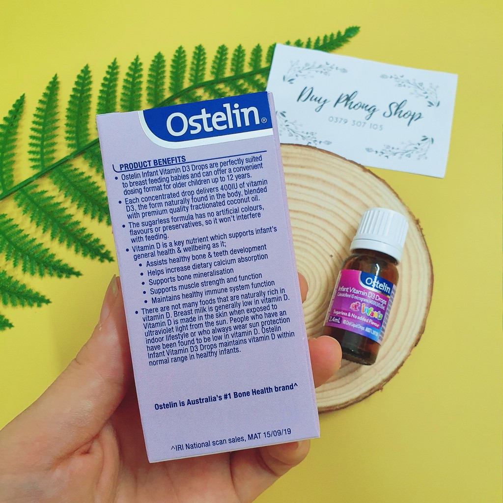 Ostelin Infant Vitamin D3 Drops 2.4ml cho bé từ sơ sinh