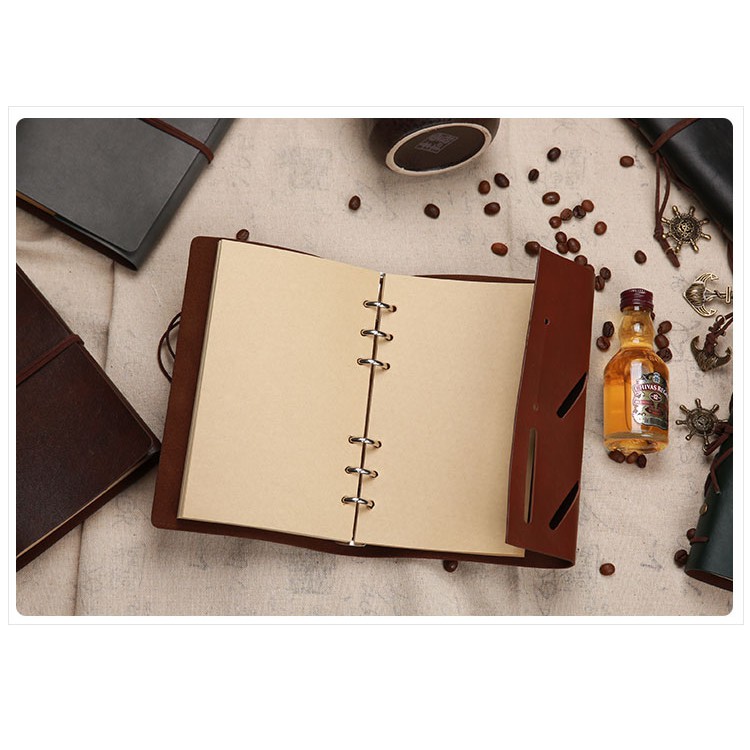 NB04 Sổ Tay Bìa Da Gáy Tròn Traveler Notebook