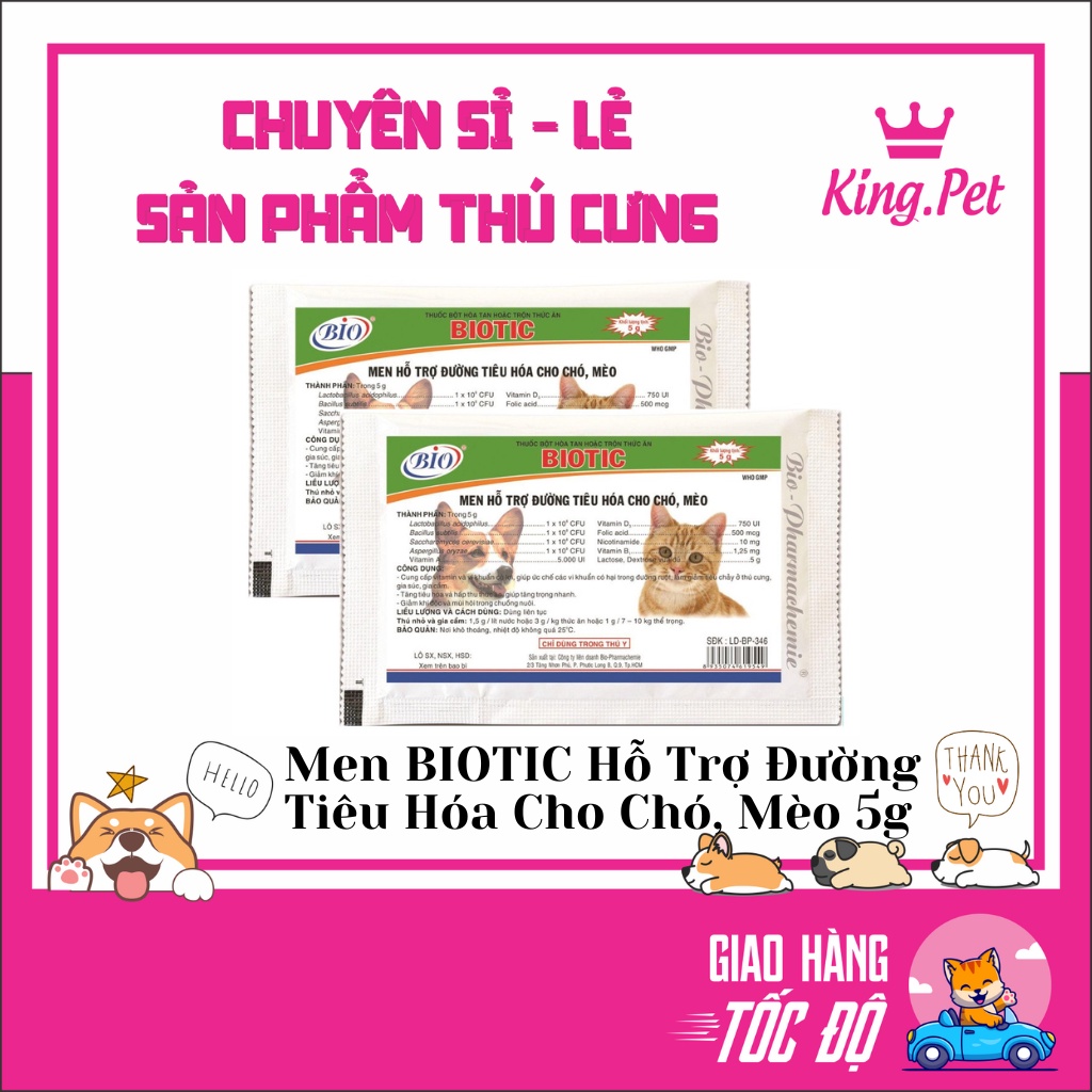 Men BioTic men hỗ trợ đường tiêu hoá cho chó mèo