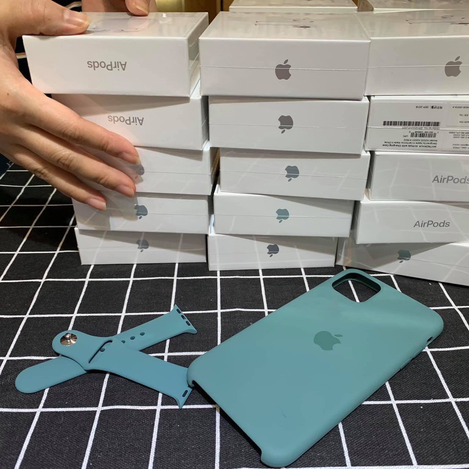 Ốp lưng Chống Bẩn - Dây Apple Watch Cao Su Xanh Midnight Iphone 6/ 6plus / 7/ 8/ 7plus / X/ Xs max / 11/ 11pro/ 11promax