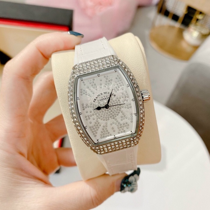 Đồng hồ nữ Franck Muller, đồng hồ đính đá dây cao su bảo hành 12m DHN002 ngoctrinhs