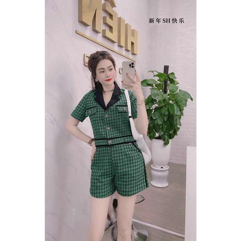 (FreeShip 2022) Sét bộ đùi nữ áo cổ vest from vừa mix quần có túi,chất bố dạ cao cấp hàng chuẩn lên from xuất sắc