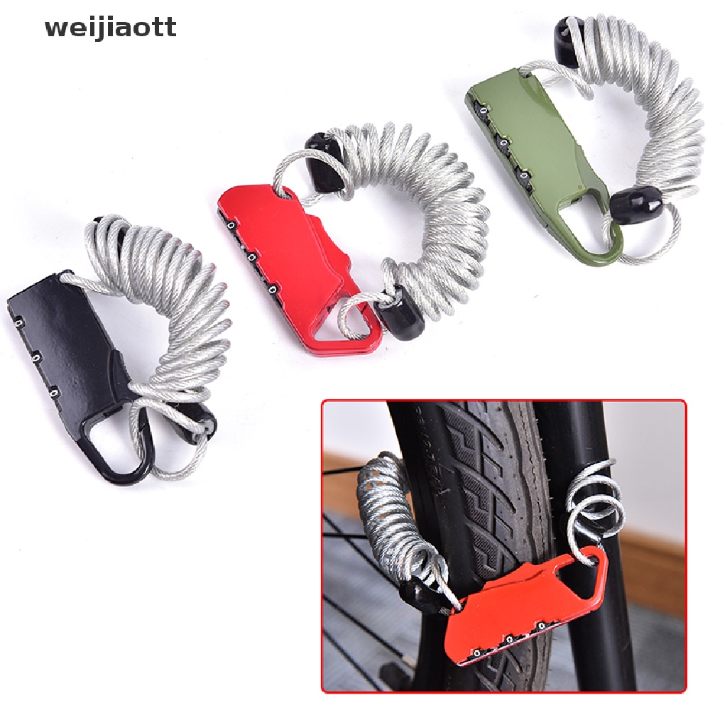 weijiaott Bicycle Code Lock Bike Anti-theft 3 Digital Security Lock Cable Password Lock WT