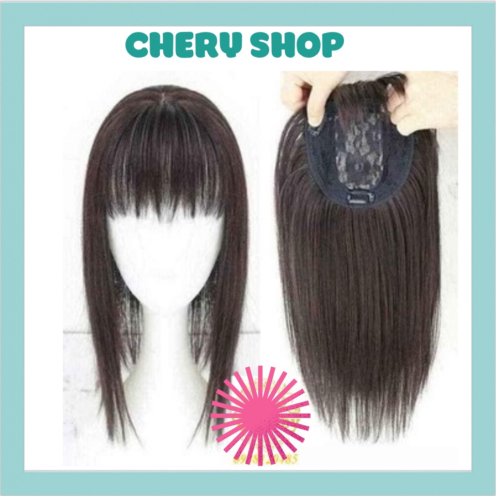 Tóc mái giả thưa che hói💄FREESHIP💄 Tóc giả nữ che hói 35cm