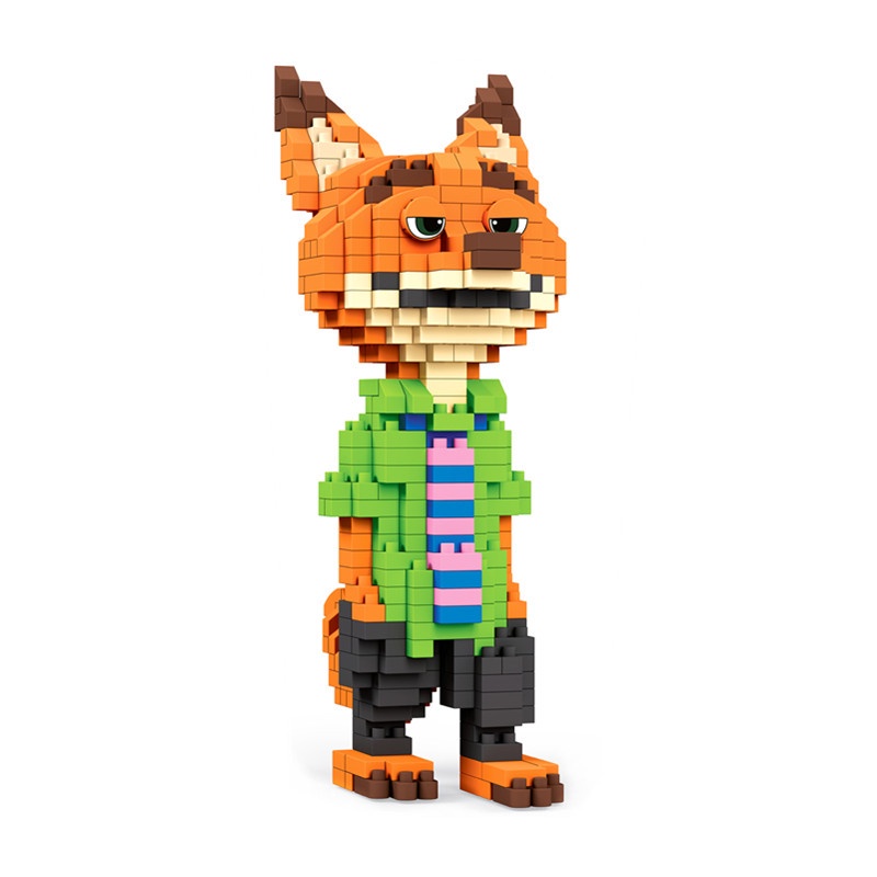 Lepaiyu Bộ Đồ Chơi Lắp Ráp Mô Hình Hoạt Hình Thỏ Cáo Thu Nhỏ Cho Trẻ Em