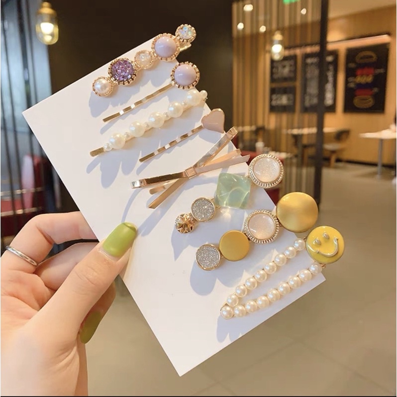 Kẹp tóc đính đá  ❤️[Set 5 chiếc]❤️Cặp tóc mái -đẹp siêu hot TT212