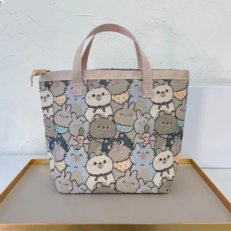 Túi xách thêu hình gấu dễ thương thời trang dành cho nữ đi chơi du lịch đi học