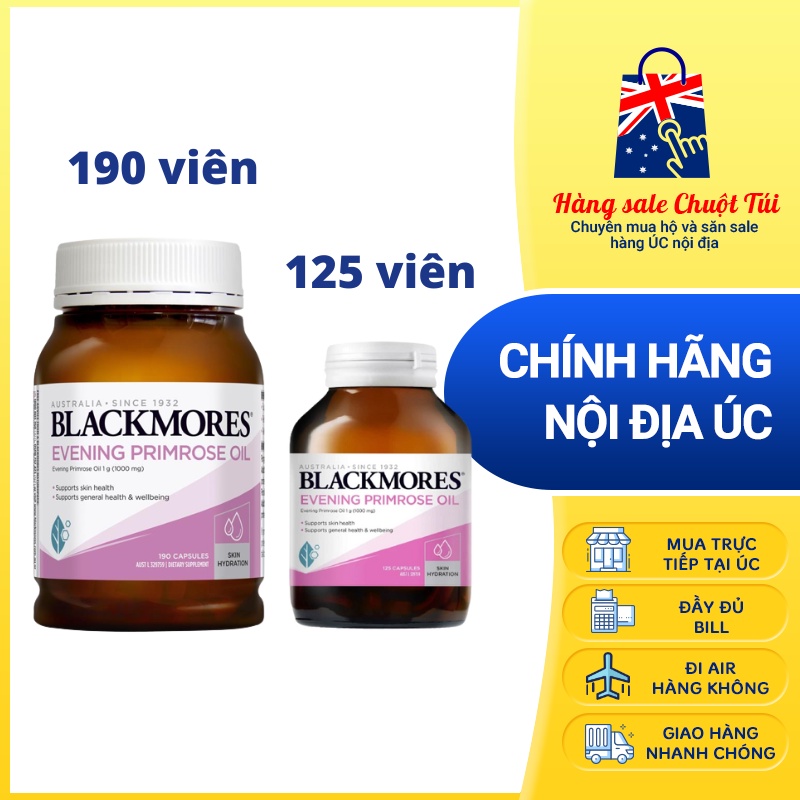 Tinh dầu hoa anh thảo Blackmores Evening Primrose Oil nội địa Úc đủ bill