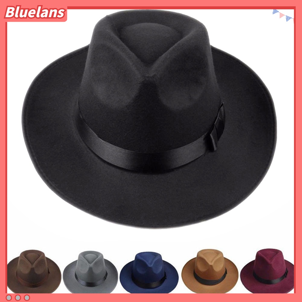 Mũ Fedora Panama chống nắng vành rộng thiết kế cổ điển thời trang mùa thu tùy chọn màu sắc cho nam và nữ