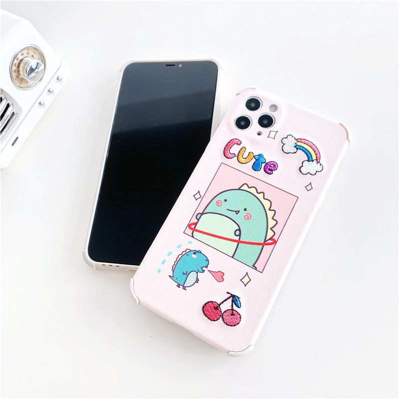 Ốp lưng iphone Dino thêu viền chống va đập 5/5s/6/6plus/6s/6splus/7/7plus/8/8plus/x/xr/xs/11/12/pro/max/plus/promax | BigBuy360 - bigbuy360.vn