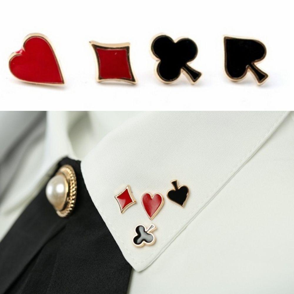 LAY Set 4 Ghim Cài Áo Hình Bài Poker Ngộ Nghĩnh