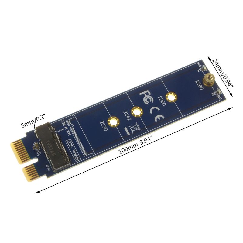 Bộ Chuyển Đổi Pcie Sang M2 Nvme Ssd M2 Pcie X1 Raiser Hỗ Trợ 2230 2242 2260 2280 M.2