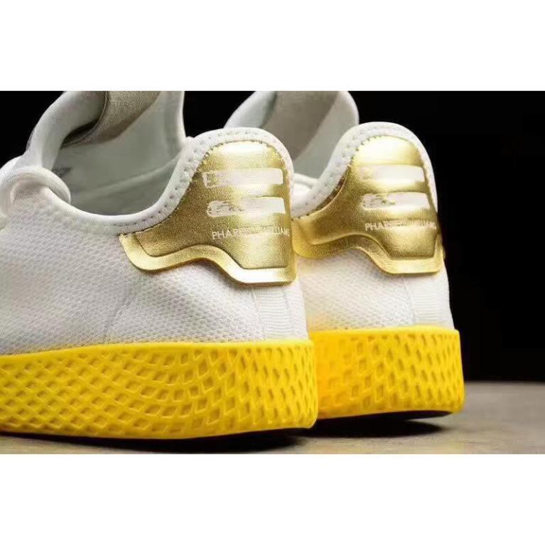 【Bắn thật】Adidas Tennis HU Smith đuôi vàng nam và nữ thể thao giản dị giày trắng chạy giày Cao Cấp