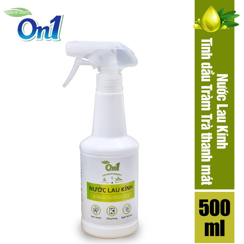 Nước lau kính On1 500 ml N6601, Vệ sinh sạch bụi bẩn, cặn bám lâu ngày vách kính, gương nhà tắm, cửa sổ đa năng