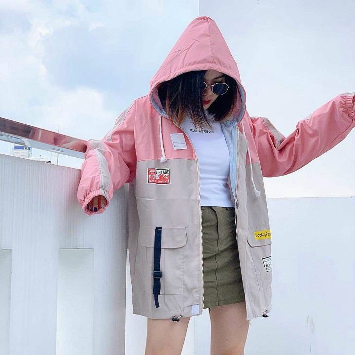 Áo khoác kaki nữ túi hộp phối màu thời trang cao cấp lạ đẹp siêu xinh - TP [NewUnisex]