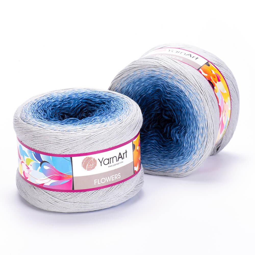 Cuộn len cầu vồng cotton Flowers nhập khẩu chính hãng từ YarnArt - Bảng màu 2, đan móc áo, váy, khăn