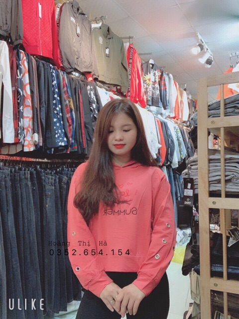 [Mã WAMST111 giảm 15k đơn 99k] Áo cotton da cá có mũ dáng croptop | BigBuy360 - bigbuy360.vn