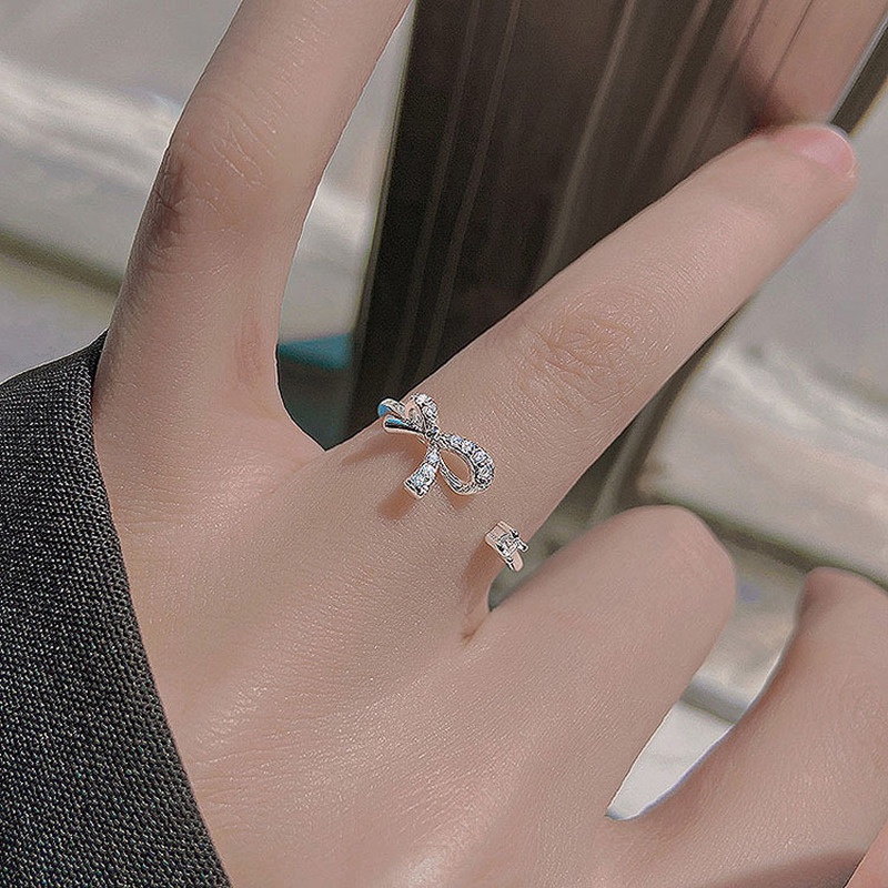 Nhẫn Đính Đá Zircon Hình Vuông Dạng Hở Tùy Chỉnh Thời Trang Cho Nữ