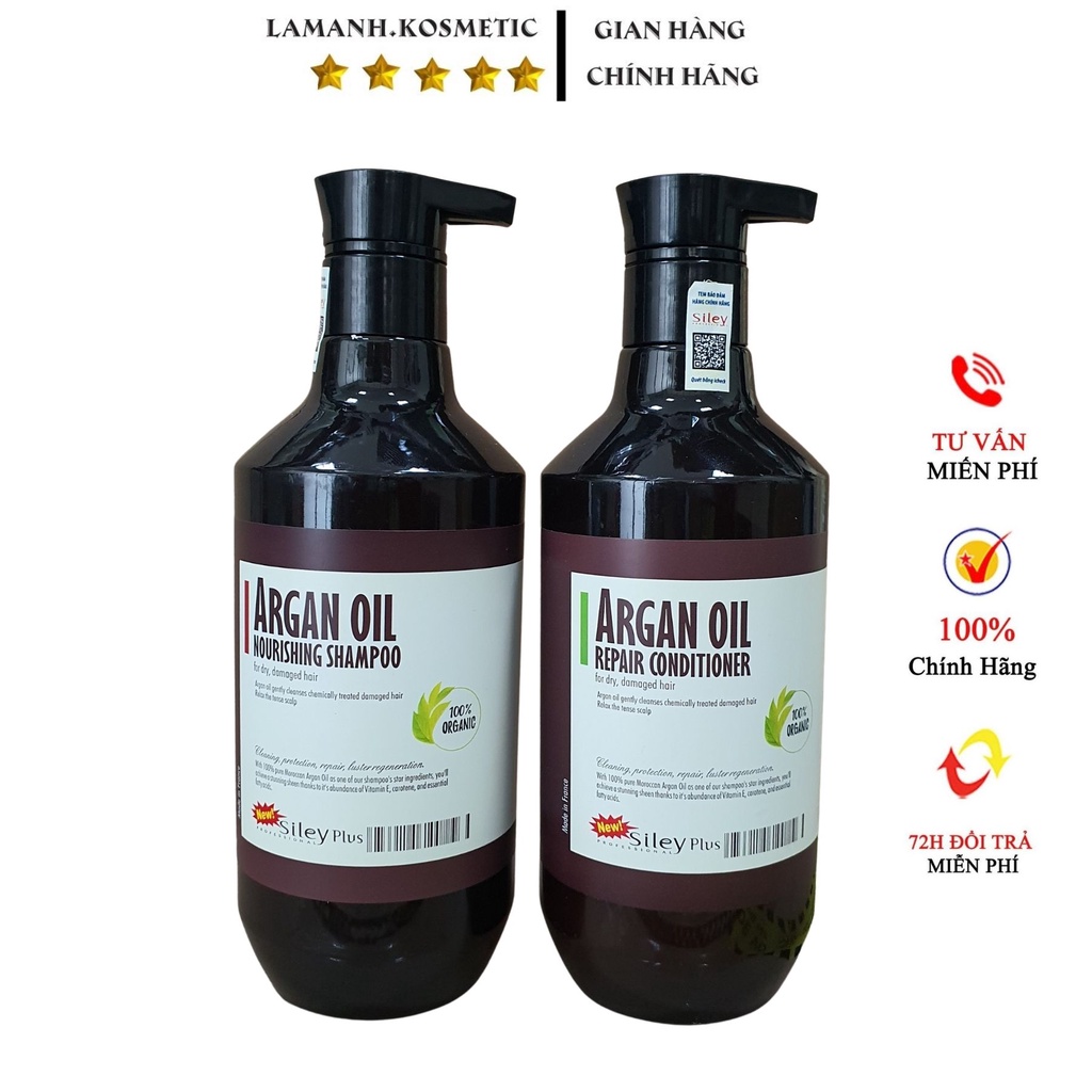 Dầu gội Siley Argan Oil dầu gội thảo dược dưỡng sinh phục hồi, ngăn rụng tóc cặp 500ml hành hiệu chính hãng mẫu mới nhất