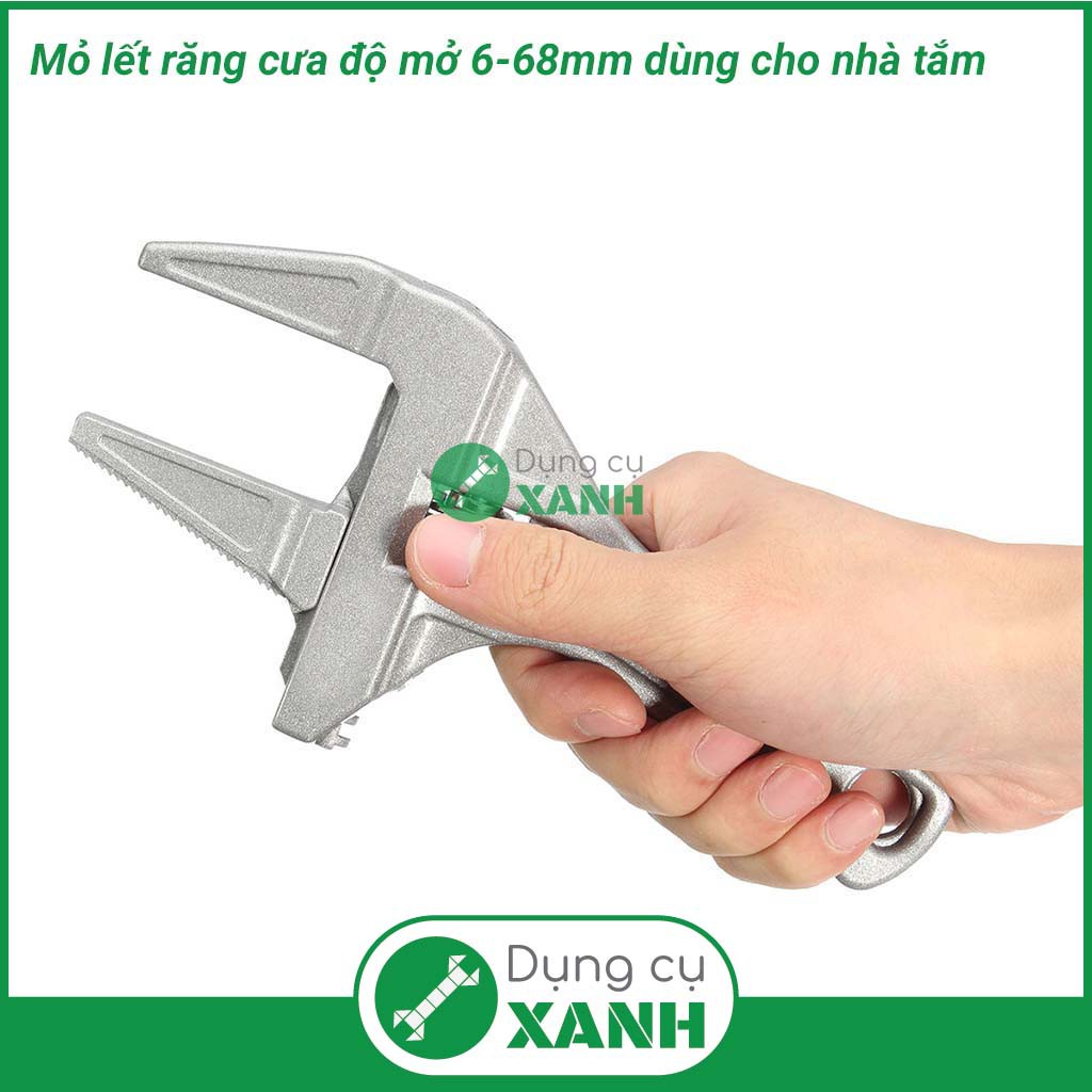 Mỏ lết ngắn vặn ống nước độ mở từ 6-68mm lưỡi răng cưa