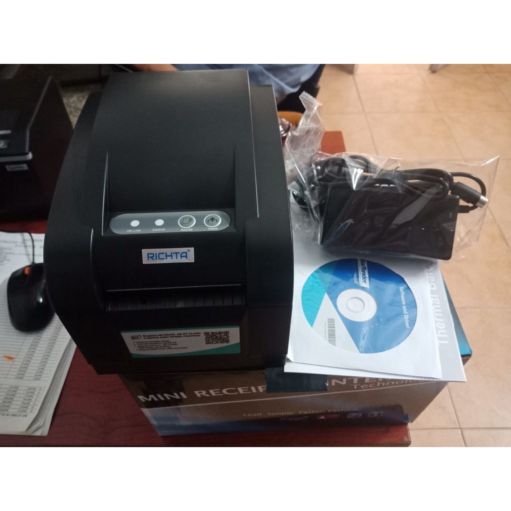 Máy in đơn hàng Shopee Richta 350B Bảo hành 12 tháng In mã vận đơn thương mại điện tử Cổng USB