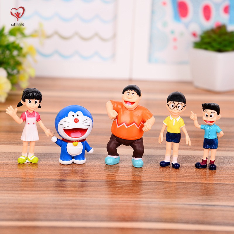 NOBITA NOBI Bộ Sưu Tập Búp Bê Nhân Vật Doraemon (5 Cái)