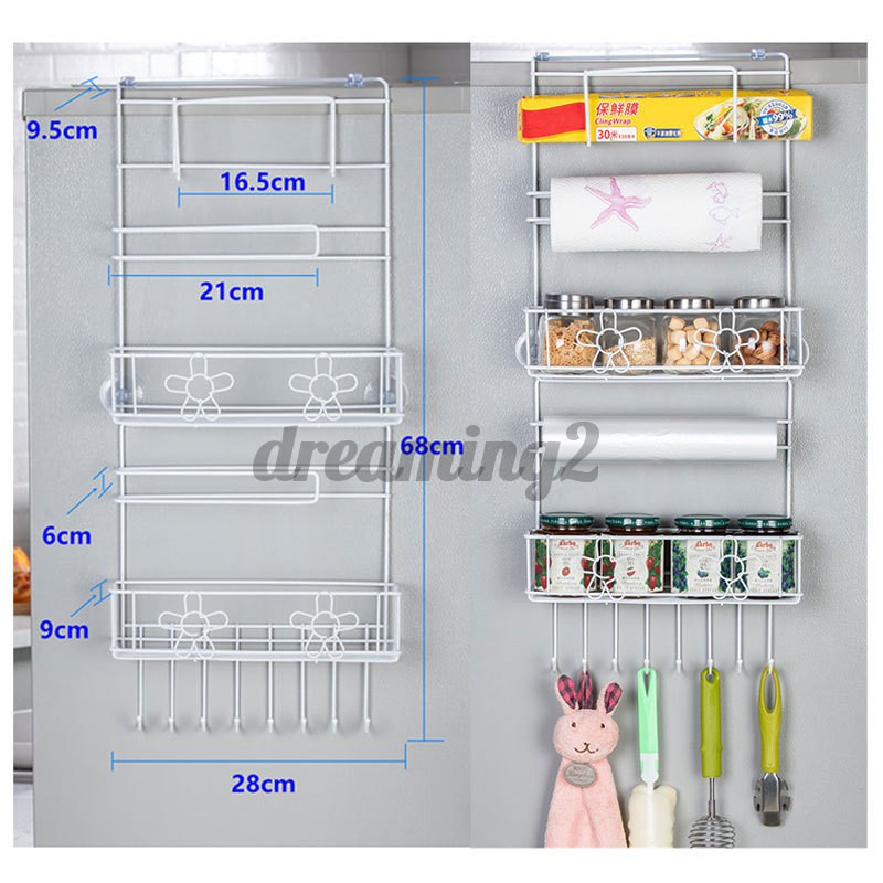 Giá Đựng Đồ Đa Năng Có 4 Giác Hút Gắn Tủ Lạnh Tiện Dụng